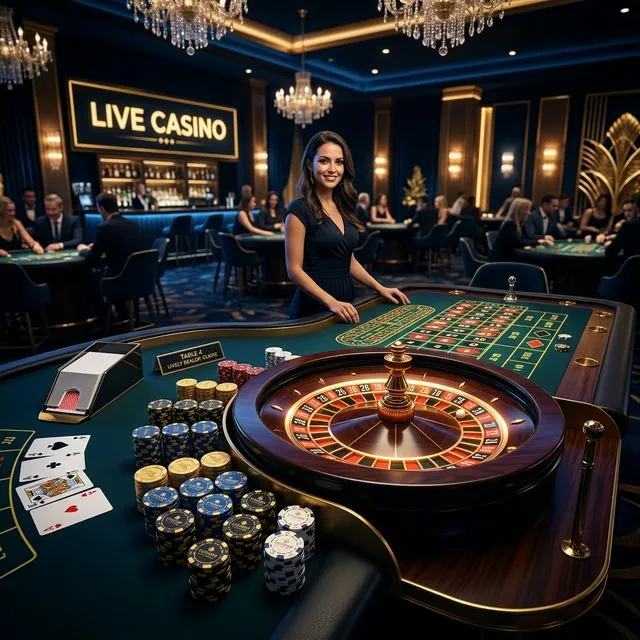 Live Casino Dealer am Blackjack-Tisch